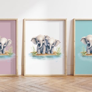 Cualquier color, Impresión de elefante bebé, Póster de elefante bebé, Impresión de animal bebé, Póster de animal bebé, Arte de guardería, Arte animal, Cualquier tamaño