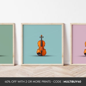 Any colour - Any Size - Violin artwork - Violin poster - Musical instrument print
