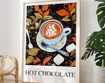 Any colour  - Hot Chocolate Print - Hot Chocolate drink poster - Hot Chocolate Art - Kitchen print - Restaurant print - Any Size