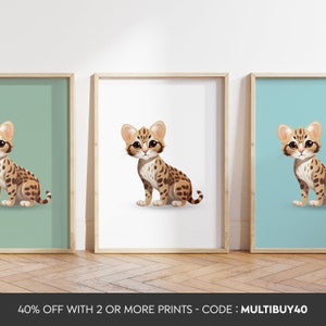 Cualquier color - Impresión de Ocelote - Impresión de bebé de Ocelote - Cartel de Ocelote - Arte de Ocelote - Impresión de gato salvaje - Cualquier tamaño