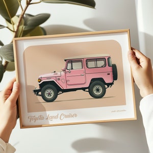 Impresión de paisaje Toyota Land Cruiser (FJ40), cartel de Toyota, arte de pared de Toyota, pintura de Toyota, impresión de Toyota en varios tamaños, regalo