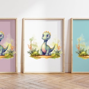 Cualquier color - Impresión de dinosaurio bebé - Cartel de dinosaurio bebé - Impresión de animales bebé - Cartel de animales bebé - Arte infantil - Arte animal - Cualquier tamaño
