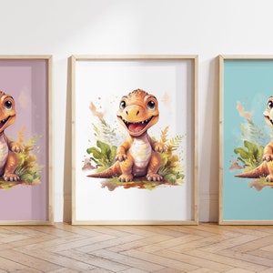 Cualquier color - Impresión de dinosaurio bebé - Cartel de dinosaurio bebé - Impresión de animales bebé - Cartel de animales bebé - Arte infantil - Arte animal - Cualquier tamaño