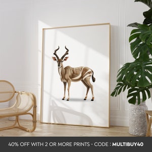 Any colour  - Kudu Print - Kudu  poster - Kudu Art - Africa print - Any Size