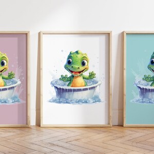 Qualsiasi colore, stampa con cucciolo di dinosauro, poster con cucciolo di dinosauro, stampa animalier, poster con cucciolo di animale, decorazione per nursery, decorazione con animali, qualsiasi dimensione