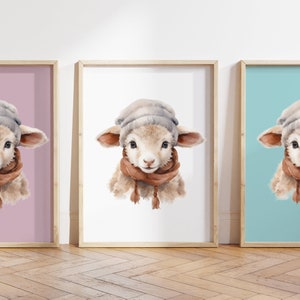 Cualquier color - Baby Lamb Print - Cartel de Baby Lamb - Baby Animal Print - Baby Animal Poster - Nursery Art - Animal Art - Cualquier tamaño