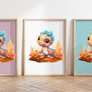 Qualsiasi colore - Stampa di dinosauro per bambini - Poster di dinosauro per bambini - Stampa di animali per bambini - Poster di animali per bambini - Arte dell'asilo nido - Arte degli animali - Qualsiasi dimensione