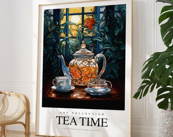 Any colour  - Tea Print - Tea poster - Tea Time Art - Kitchen print - Cafe art - Any Size