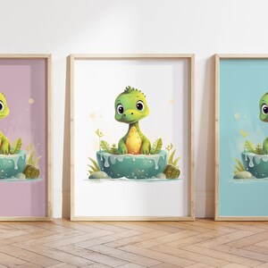 Cualquier color, Impresión de dinosaurio bebé, Póster de dinosaurio bebé, Impresión de animal bebé, Póster de animal bebé, Arte de guardería, Arte animal, Cualquier tamaño