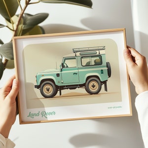 Impresión de paisaje de Land Rover, cartel de Land rover, arte de pared de Land rover, pintura de Land rover, impresión de Land rover en múltiples tamaños, regalo