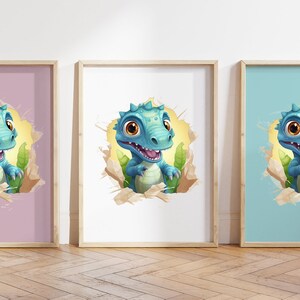 Cualquier color - Impresión de dinosaurio bebé - Cartel de dinosaurio bebé - Impresión de animales bebé - Cartel de animales bebé - Arte infantil - Arte animal - Cualquier tamaño