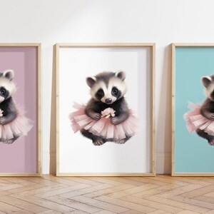 Cualquier color - Impresión de tejón bebé - Cartel de tutú de tejón bebé - Impresión de animales bebé - Cartel de animales bebé - Arte infantil - Arte animal - Cualquier tamaño
