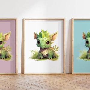 Cualquier color, Impresión de dinosaurio bebé, Póster de dinosaurio bebé, Impresión de animal bebé, Póster de animal bebé, Arte de guardería, Arte animal, Cualquier tamaño
