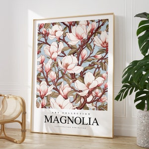 Jede Farbe - Magnolien Druck - Magnolien Blumen Poster - Magnolien Kunst - Vintage Druck - Jede Größe