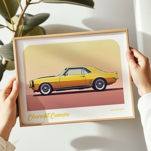 Chevrolet Camaro landscape print, Chevrolet poster, Chevrolet wall art, Chevrolet painting,Chevrolet print in multiple sizes, Gift