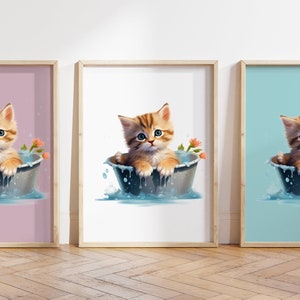 Qualsiasi colore, stampa di gattino, poster di gattino, stampa animalier, poster di cuccioli di animale, decorazioni per nursery, decorazioni con animali, qualsiasi dimensione