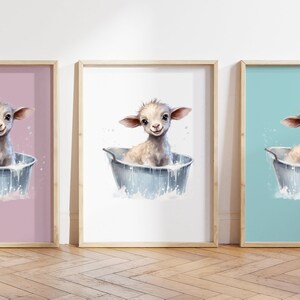 Qualsiasi colore, stampa agnellino, poster agnellino, stampa animalier, poster di cuccioli di animale, decorazione per nursery, arte con animali, qualsiasi dimensione