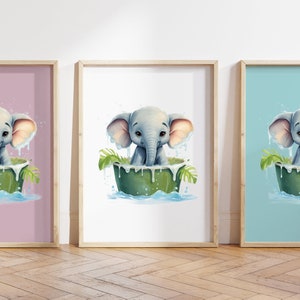 Cualquier color - Impresión de elefante bebé - Cartel de elefante bebé - Impresión de animales bebé - Cartel de animales bebé - Arte infantil - Arte animal - Cualquier tamaño