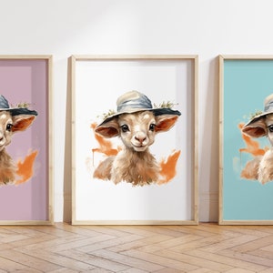 Qualsiasi colore, stampa di bambino capretto, poster di bambino capretto, stampa di animaletto, poster di cucciolo di animale, arte nursery, arte con animali, qualsiasi dimensione