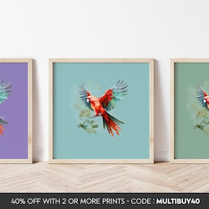 Any colour  - Australian King Parrot Print - Australian King Parrot poster - Australian King Parrot Art - Birds print - Any Size