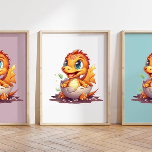 Cualquier color, Impresión de dinosaurio bebé, Póster de dinosaurio bebé, Impresión de animal bebé, Póster de animal bebé, Arte de guardería, Arte animal, Cualquier tamaño