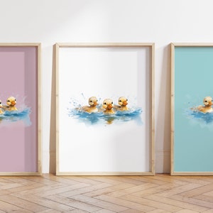 Cualquier color, Impresión de patos bebés, Póster de tres patos bebés, Impresión de animales bebés, Póster de animales bebés, Arte para guardería, Arte animal, Cualquier tamaño