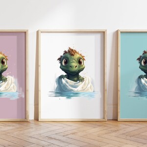 Cualquier color, Impresión de dinosaurio bebé, Póster de dinosaurio bebé, Impresión de animal bebé, Póster de animal bebé, Arte de guardería, Arte animal, Cualquier tamaño