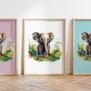 Cualquier color - Impresión de elefante bebé - Cartel de elefante bebé - Impresión de animales bebé - Cartel de animales bebé - Arte infantil - Arte animal - Cualquier tamaño