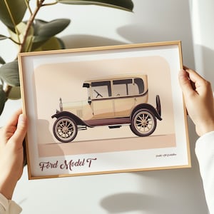 Ford Model T Landschaftsdruck, Ford Poster, Ford Wandkunst, Ford Gemälde, Ford Druck in mehreren Größen, Geschenk