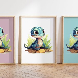 Cualquier color, Impresión de dinosaurio bebé, Póster de dinosaurio bebé, Impresión de animal bebé, Póster de animal bebé, Arte de guardería, Arte animal, Cualquier tamaño