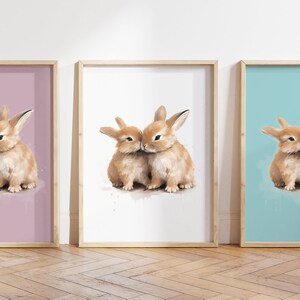 Cualquier color - Bunny Kisses Print - Cartel de Bunny Kisses - Baby Animal Print - Baby Animal Poster - Nursery Art - Animal Art - Cualquier tamaño