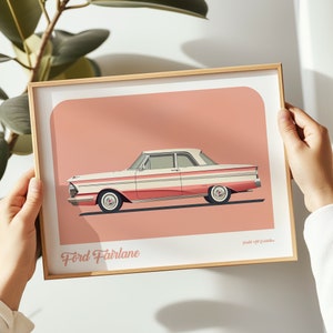Ford Fairlane Landschaftsdruck, Ford Poster, Ford Wandkunst, Ford Malerei, Ford Druck in mehreren Größen, Geschenk