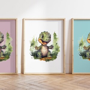 Cualquier color, Impresión de dinosaurio bebé, Póster de dinosaurio bebé, Impresión de animal bebé, Póster de animal bebé, Arte de guardería, Arte animal, Cualquier tamaño