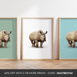 Jede Farbe - Nashorn Poster - Nashorn Poster - Nashorn Kunst - Afrika Druck - Jede Größe