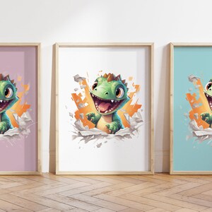 Qualsiasi colore - Stampa di dinosauro per bambini - Poster di dinosauro per bambini - Stampa di animali per bambini - Poster di animali per bambini - Arte dell'asilo nido - Arte degli animali - Qualsiasi dimensione