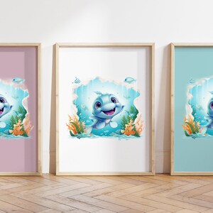 Cualquier color - Impresión de dinosaurio bebé - Cartel de dinosaurio bebé - Impresión de animales bebé - Cartel de animales bebé - Arte infantil - Arte animal - Cualquier tamaño