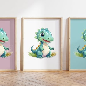 Cualquier color, Impresión de dinosaurio bebé, Póster de dinosaurio bebé, Impresión de animal bebé, Póster de animal bebé, Arte de guardería, Arte animal, Cualquier tamaño