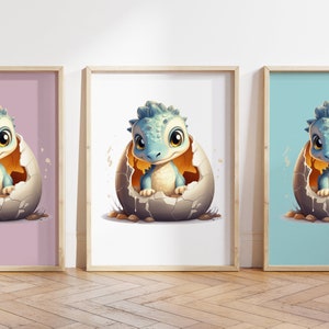 Cualquier color - Impresión de dinosaurio bebé - Cartel de dinosaurio bebé - Impresión de animales bebé - Cartel de animales bebé - Arte infantil - Arte animal - Cualquier tamaño