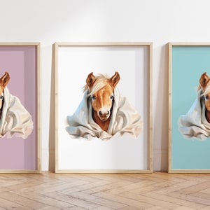 Cualquier color, Impresión de potro Palomino, Póster de potro Palomino, Impresión de animal bebé, Póster de animal bebé, Arte de guardería, Arte animal, Cualquier tamaño