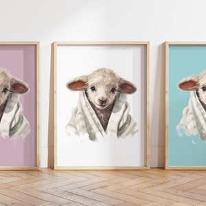 Cualquier color, Impresión de cordero bebé, Póster de cordero bebé, Impresión de animal bebé, Póster de animal bebé, Arte de guardería, Arte animal, Cualquier tamaño