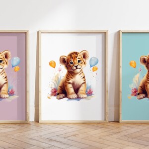 Cualquier color - Impresión del cachorro de cumpleaños del bebé - Cartel del cachorro del bebé - Impresión del animal del bebé - Cartel del animal del bebé - Arte del vivero - Arte animal - Cualquier tamaño