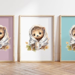 Cualquier color, Impresión de erizo bebé, Póster de erizo bebé, Impresión de animal bebé, Póster de animal bebé, Arte de guardería, Arte animal, Cualquier tamaño
