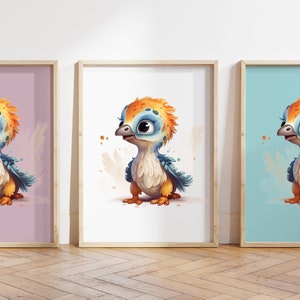 Cualquier color, Impresión de dinosaurio bebé, Póster de dinosaurio bebé, Impresión de animal bebé, Póster de animal bebé, Arte de guardería, Arte animal, Cualquier tamaño