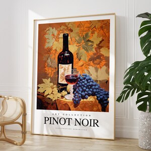 Cualquier color - Pinot Noir Wine Print - Cartel de bebida Pinot Noir - Pinot Noir Wine Artwork - Impresión de cocina - Impresión de restaurante - Cualquier tamaño