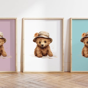 Cualquier color - Impresión de oso bebé - Cartel de oso pardo bebé - Impresión de animales bebé - Cartel de animales bebé - Arte infantil - Arte animal - Cualquier tamaño