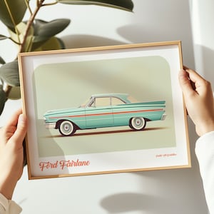 Ford Fairlane Landschaftsdruck, Ford Poster, Ford Wandkunst, Ford Gemälde, Ford Druck in mehreren Größen, Geschenk