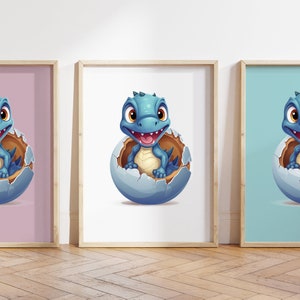 Cualquier color - Impresión de dinosaurio bebé - Cartel de dinosaurio bebé - Impresión de animales bebé - Cartel de animales bebé - Arte infantil - Arte animal - Cualquier tamaño