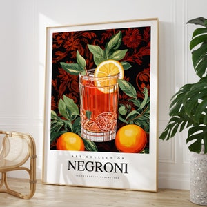 Jede Farbe - Negroni Cocktail Druck - Negroni Drink Poster - Negroni Art - Küchendruck - Restaurantdruck - Jede Größe