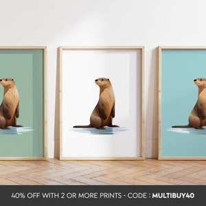 Jede Farbe - Otter Print - Otter Poster - Otter Art - Tierdruck - Jede Größe