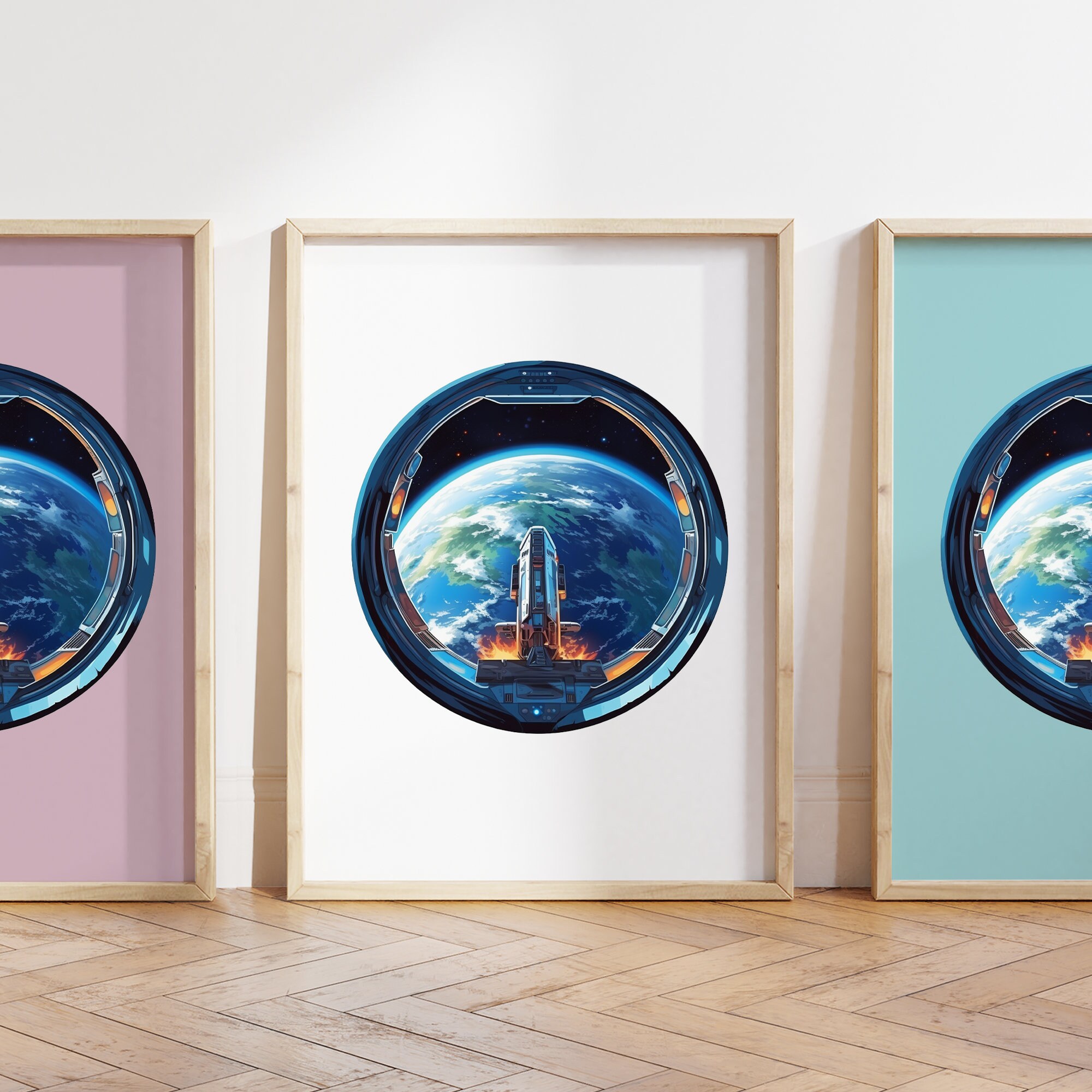 Any colour  - Planet Earth Print - Planet Earth poster - Kids Space Print -  Kids Space Poster - Kids Art -  Space Art - Any Size